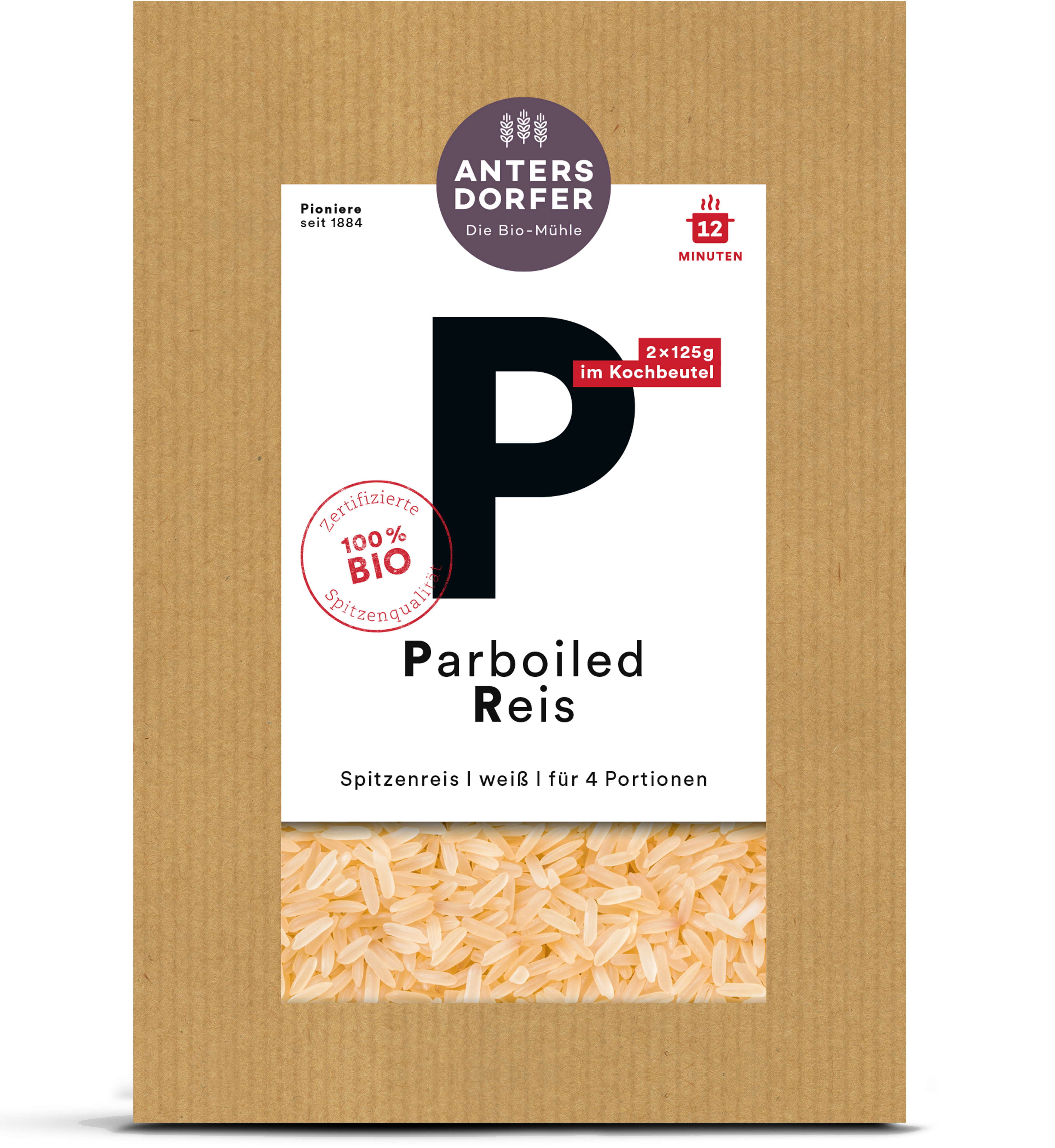 Parboiled Reis weiß, im Kochbeutel